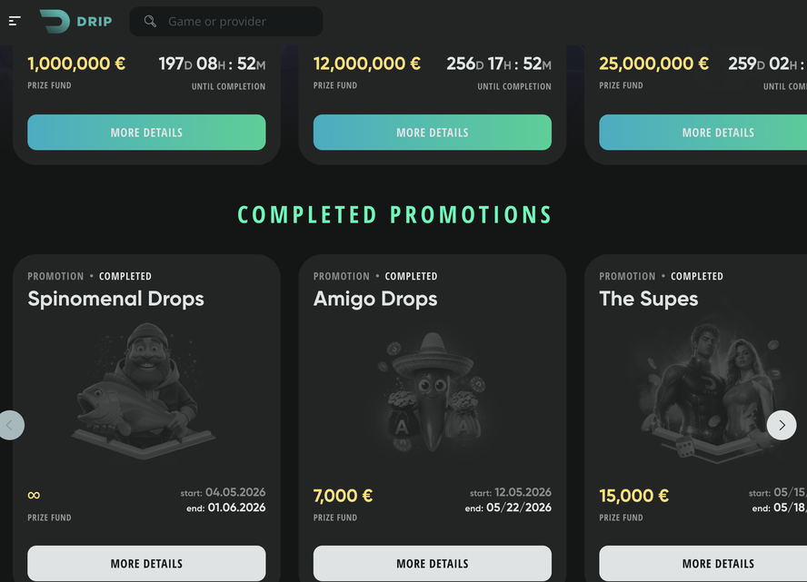 drip casino Jeu