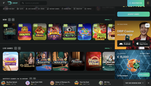 drip casino Jeu