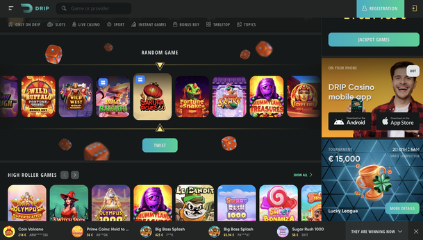 drip casino Jeu